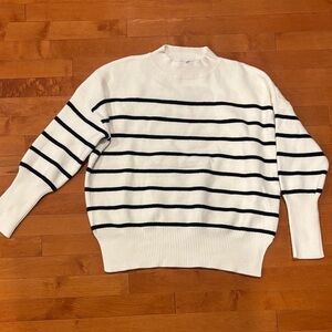 Worn Once Ivory and Slack Drop Striped Sweater Maternity